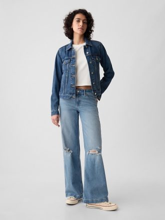 Jeans med vida ben i låga ben