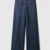 Jeans med vida ben med hög resning