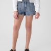 Jeansshorts i hög höjd för barn