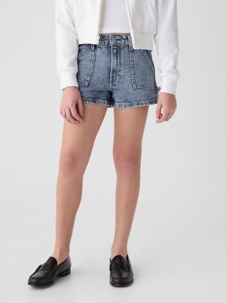 Jeansshorts i hög höjd för barn