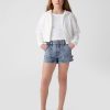 Jeansshorts i hög höjd för barn