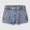 Jeansshorts i hög höjd för barn