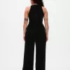 Jumpsuit med V-ringad sammet