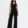 Jumpsuit med V-ringad sammet