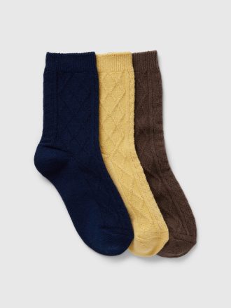 Kabelstickade sockor för barn (3-pack)