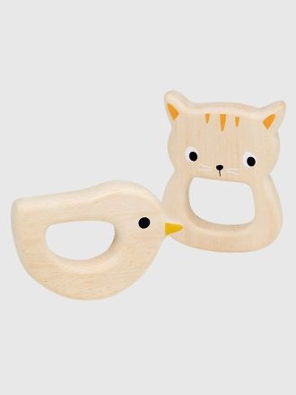 Kattunge och fågel babyleksakspaket