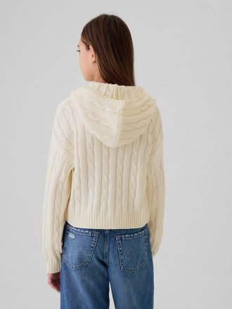 Kids Cable Knit Cropped Sweater