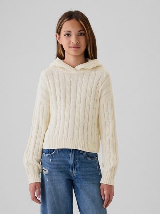 Kids Cable Knit Cropped Sweater