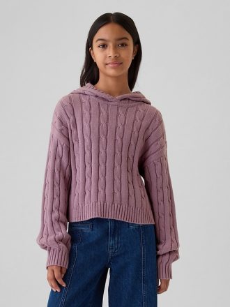 Kids Cable Knit Cropped Sweater