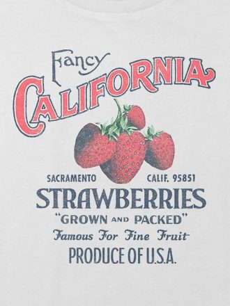 Kids California Strawberries Grafisk Boxy Crop Tee