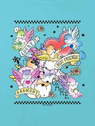 Kids Care Bears Tattoo Flash Graphic Boxy Crop T-shirt