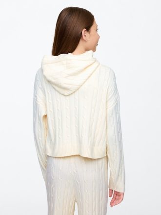 Kids CashSoft Cable Knit Sweater Hoodie