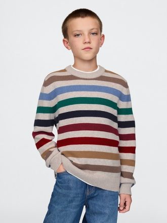 Kids CashSoft randig crewneck tröja