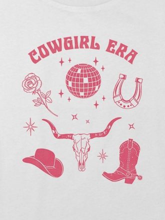 Kids Cowgirl Era Grafisk Boxy Crop Tee