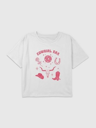 Kids Cowgirl Era Grafisk Boxy Crop Tee