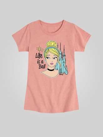 Kids Disney Princess Cinderella Life Is a Ball Fited Grafisk T-shirt med kort ärm