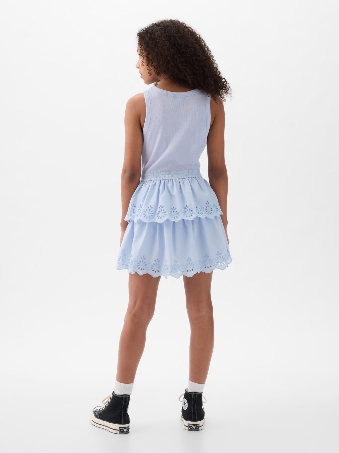 Kids Eyelet Tiered Klänning