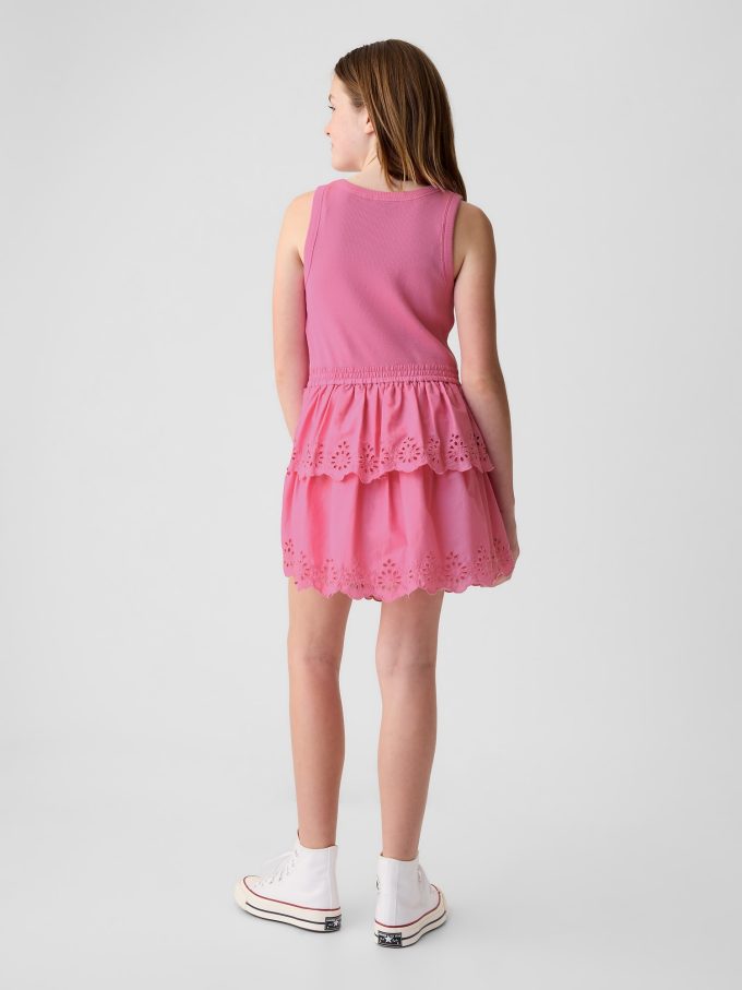 Kids Eyelet Tiered Klänning