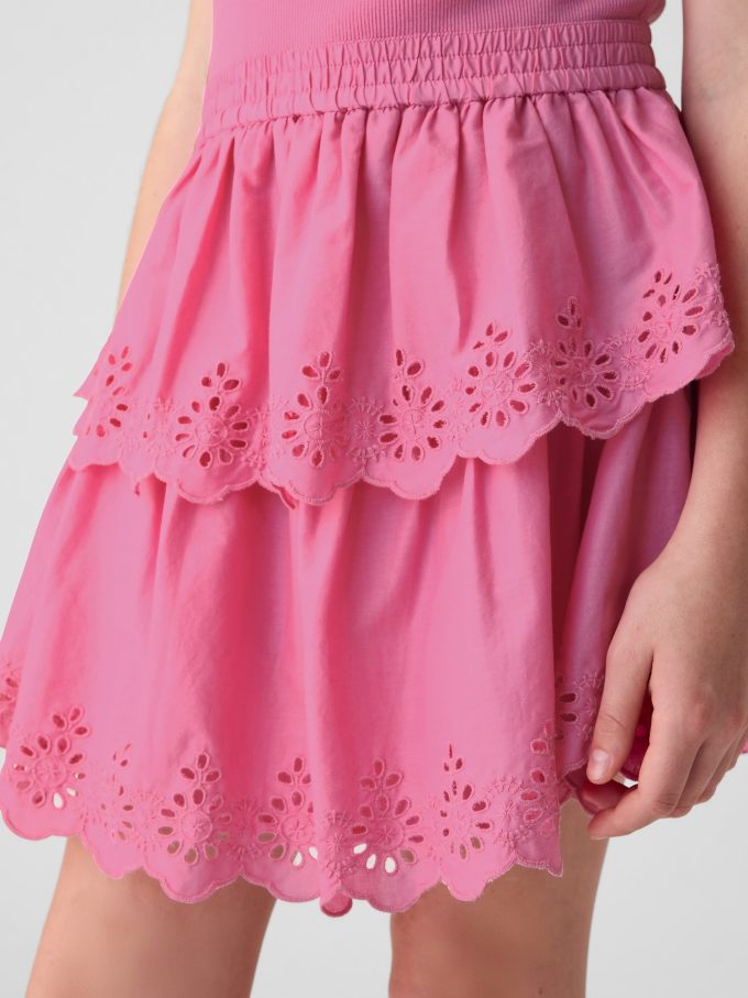 Kids Eyelet Tiered Klänning
