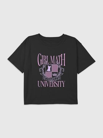 Kids Girl Math University Grafisk Boxy Crop Tee