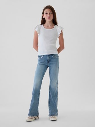 Kids High Rise dubbade 70-tals flare jeans