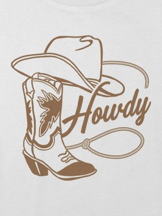 Kids Howdy Cowgirl Grafisk Boxy Crop Tee