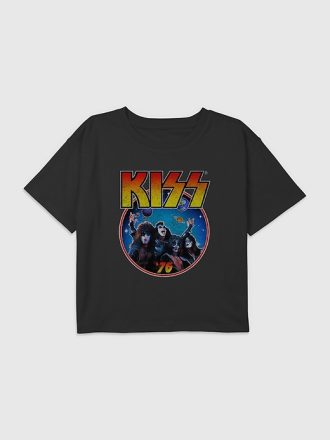 Kids KISS 76 Grafisk Boxy Crop Tee
