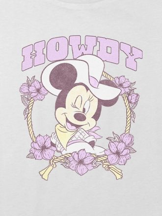 Kids Minnie Mouse Cowgirl blommig grafisk Boxy Crop T-shirt