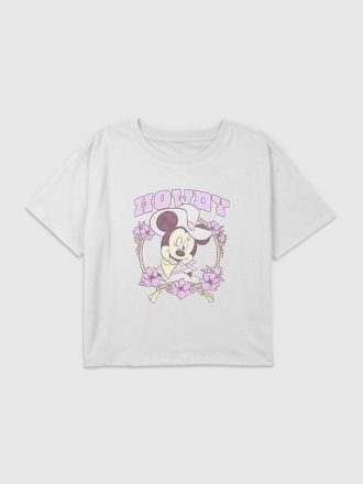 Kids Minnie Mouse Cowgirl blommig grafisk Boxy Crop T-shirt