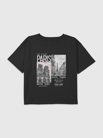Kids Paris Photography Grafisk Boxy Crop Tee