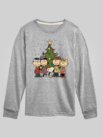 Kids Peanuts Snoopy and Friends Christmas Tree Långärmad grafisk t-shirt