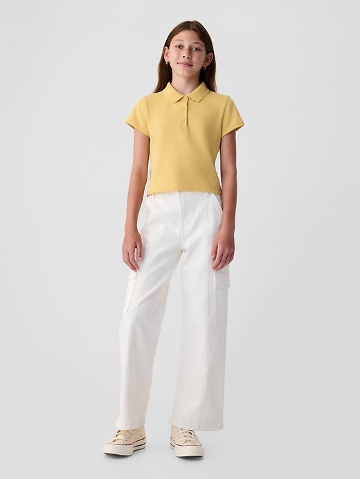 Kids Pique Cropped Polo Shirt Kids Pique Cropped Polo Shirt