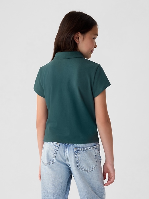 Kids Pique Cropped Polo Shirt Kids Pique Cropped Polo Shirt