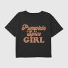 Kids Pumpkin Spice Girl Grafisk Boxy Crop Tee