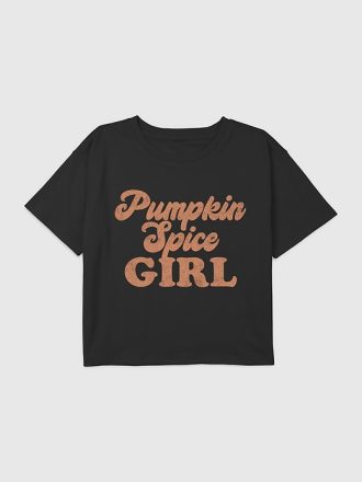 Kids Pumpkin Spice Girl Grafisk Boxy Crop Tee