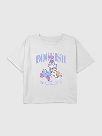 Kids Rainbow Brite Bookish Graphic Boxy Crop T-shirt