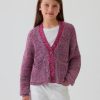Kids Shaker-Stitch Cropped Cardigan