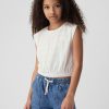 Kids Smocked Cropped Muscle Linne Kids Smocked Cropped Muscle Linne