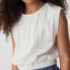 Kids Smocked Cropped Muscle Linne Kids Smocked Cropped Muscle Linne