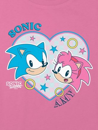 Kids Sonic The Hedgehog Sonic och Amy Graphic Boxy Crop Tee