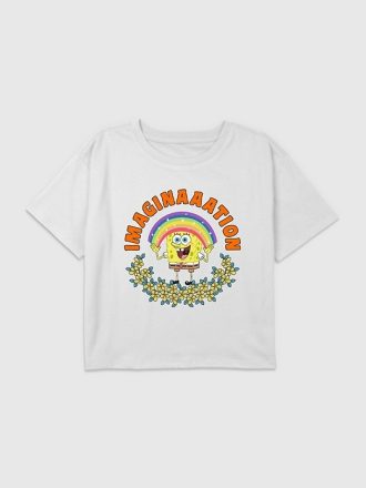 Kids Spongebob fantasi grafisk Boxy Crop Tee
