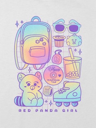 Kids Turning Red Panda Girl Grafisk Boxy Crop Tee