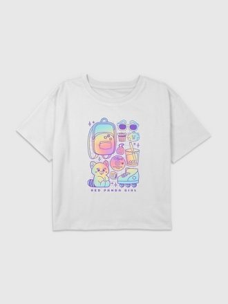 Kids Turning Red Panda Girl Grafisk Boxy Crop Tee