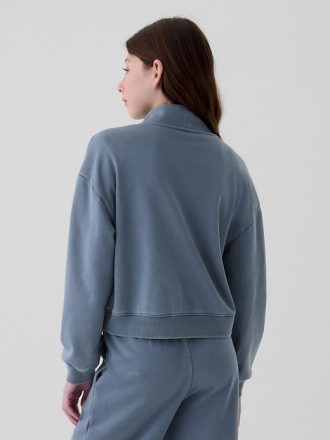 Kids Vintage Mjuk Half Zip Cropped Pullover