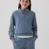 Kids Vintage Mjuk Half Zip Cropped Pullover