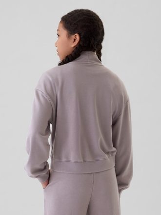 Kids Vintage Mjuk Half Zip Cropped Pullover