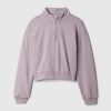 Kids Vintage Mjuk Half Zip Cropped Pullover