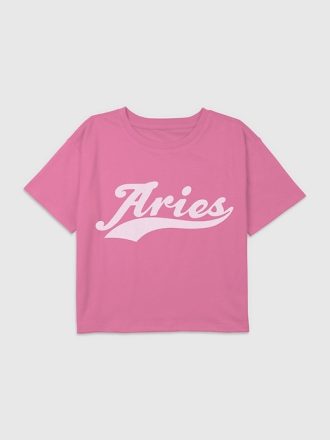 Kids Zodiac Aries Grafisk Boxy Crop Tee