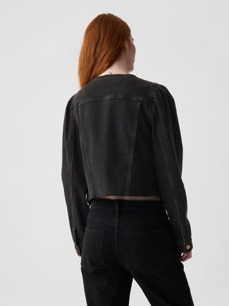 Kraglös Cropped Icon jeansjacka