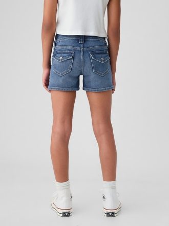 Lågväxt Y2K jeansshorts för barn